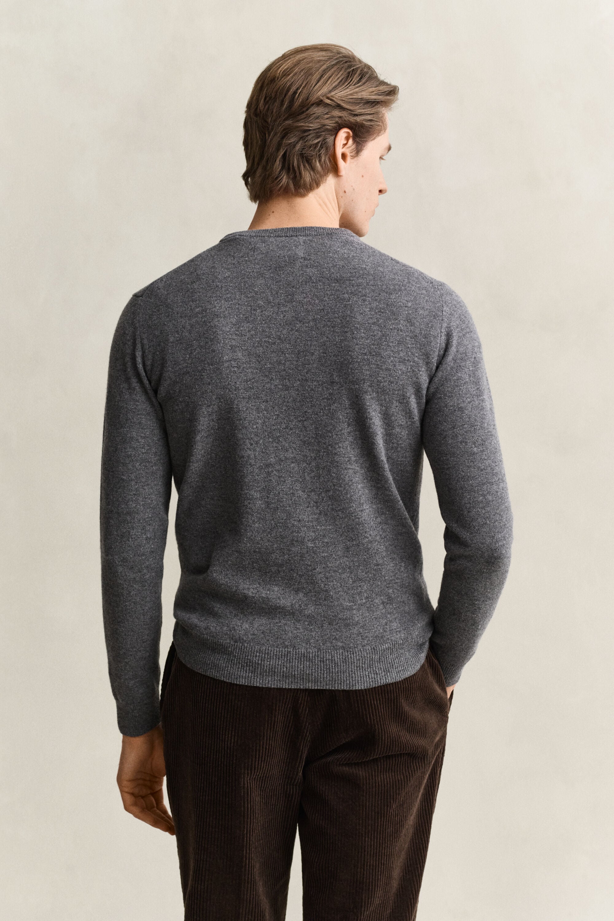 Crewneck sweater i lammeuld