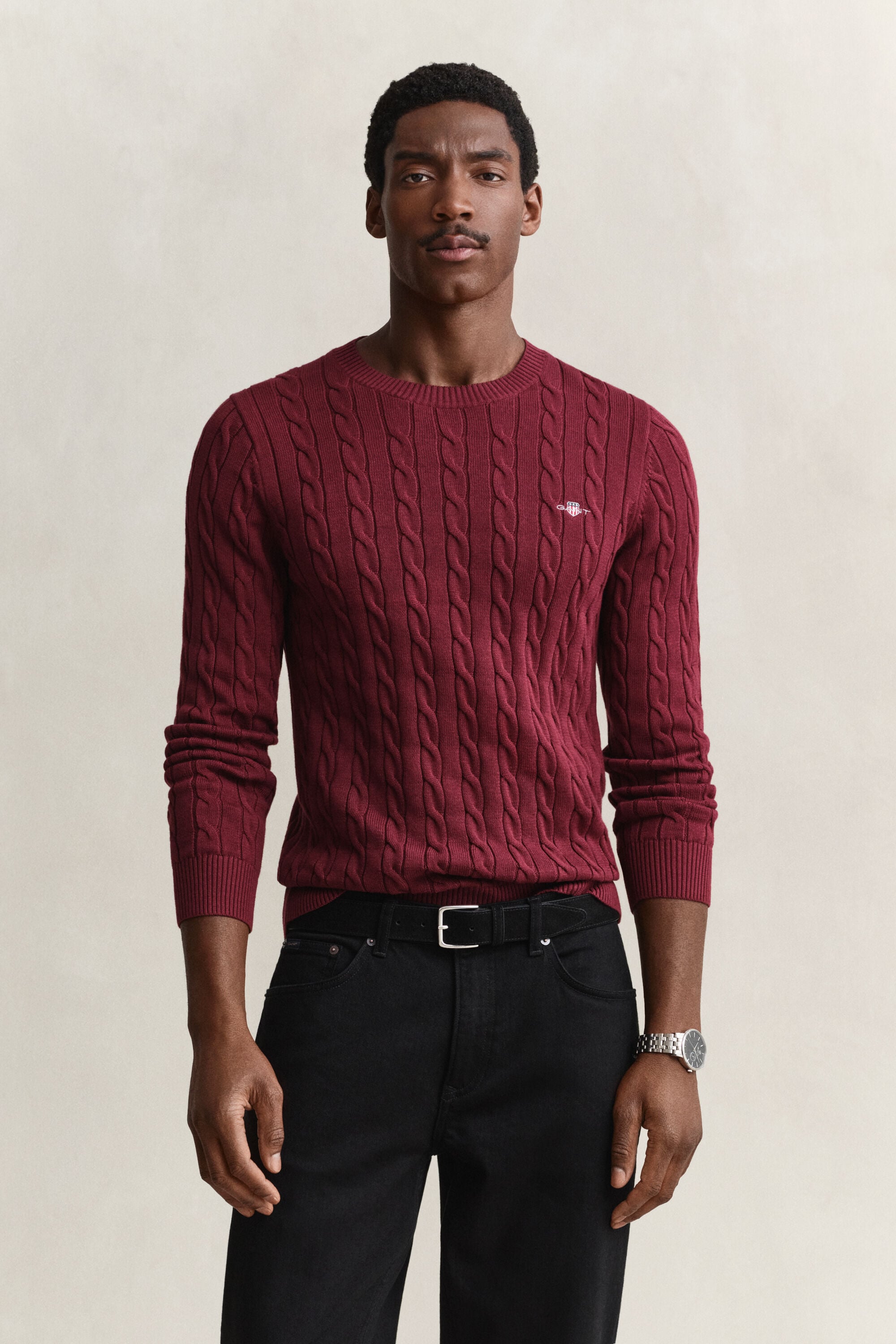 Classic sweater med kabelstrik