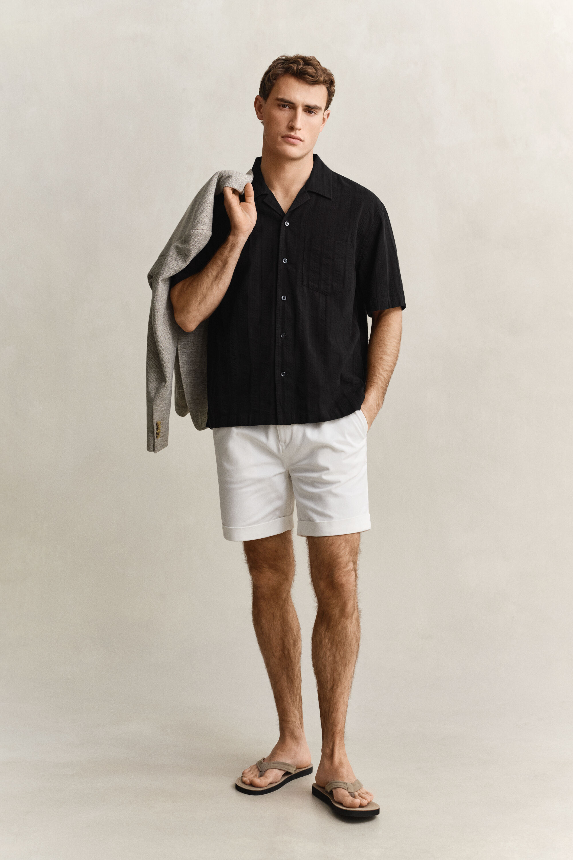 Relaxed fit dobby-stribet skjorte