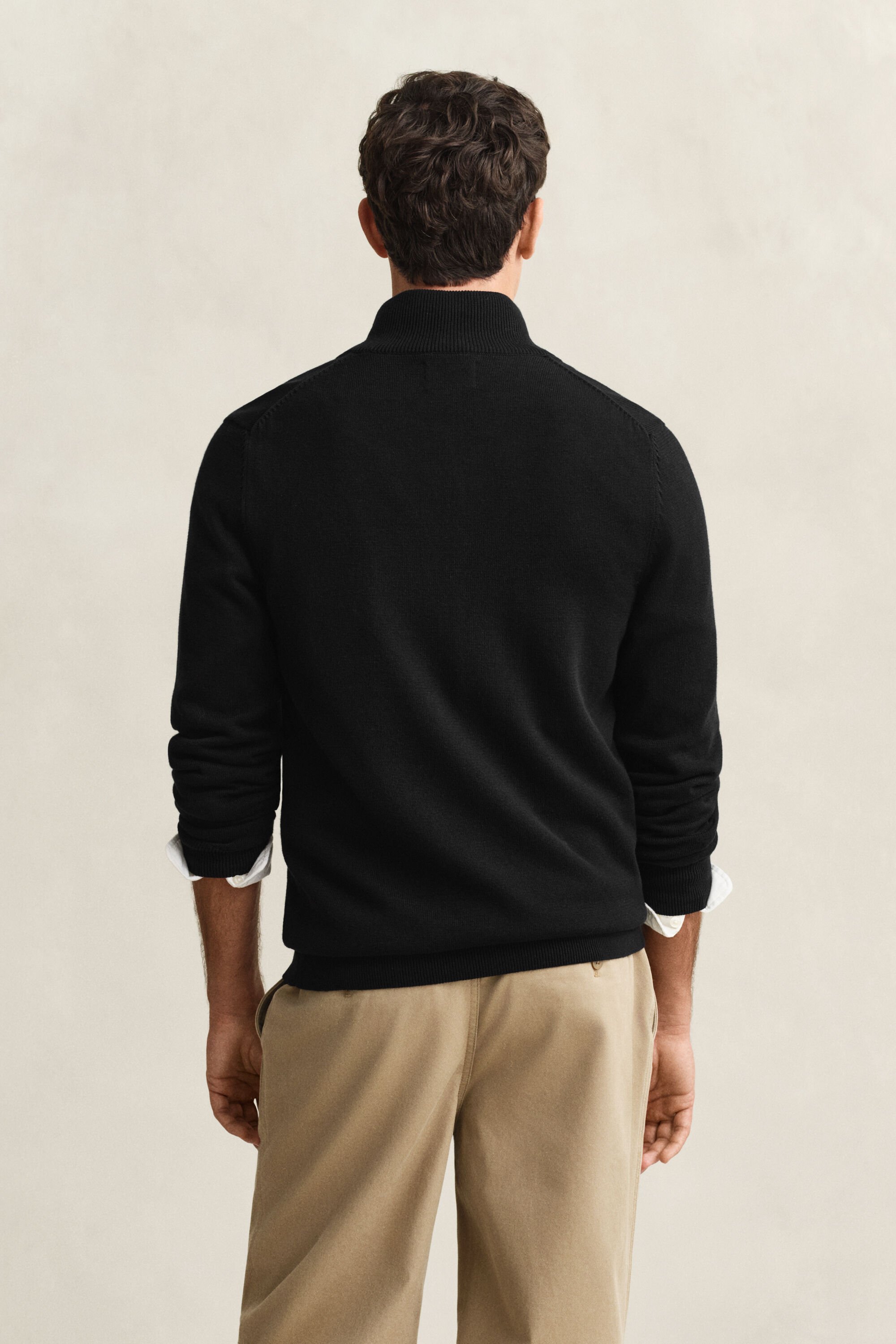 Afslappet cardigan i bomuld med lynlås