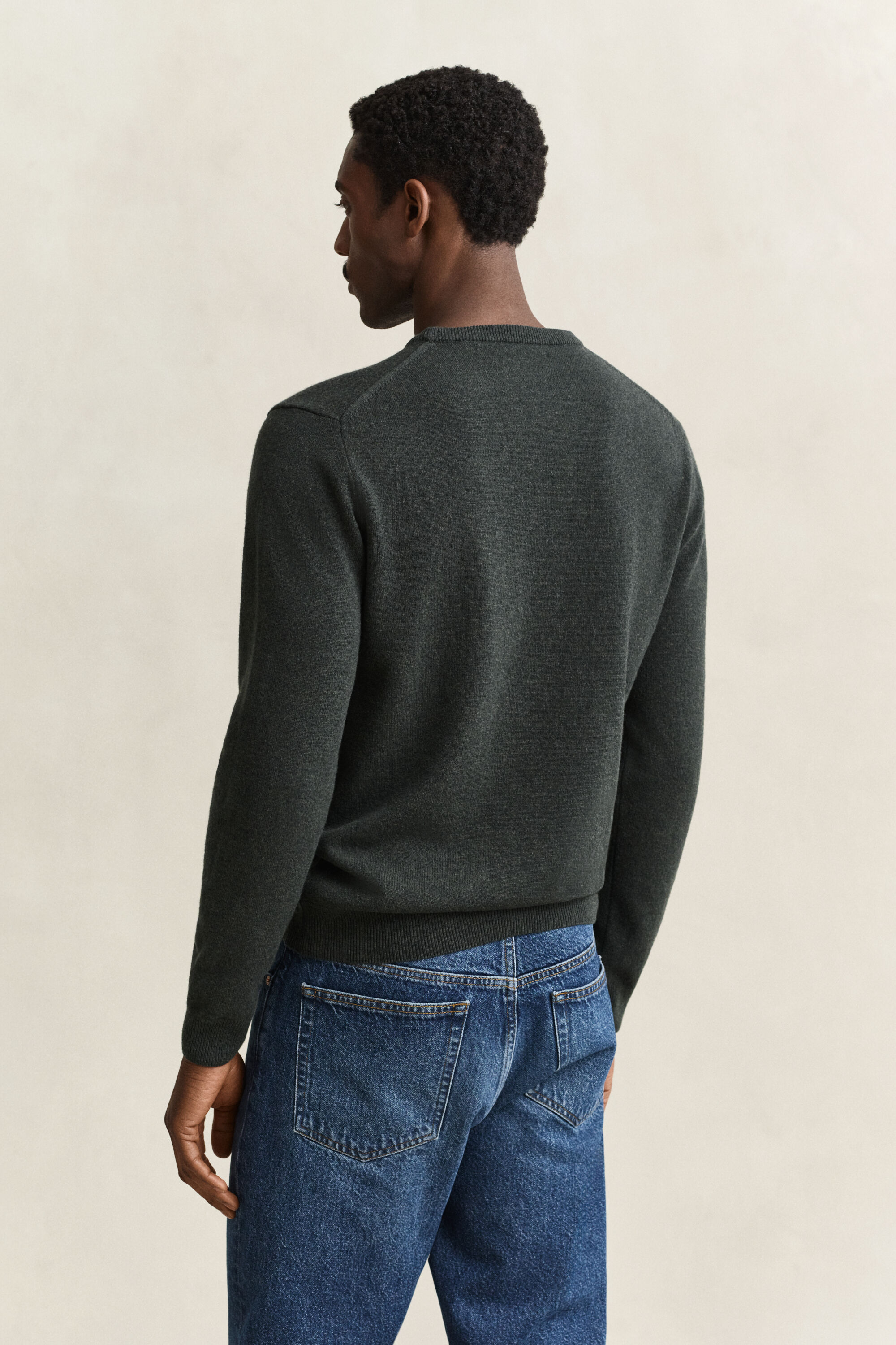 Crewneck sweater i lammeuld