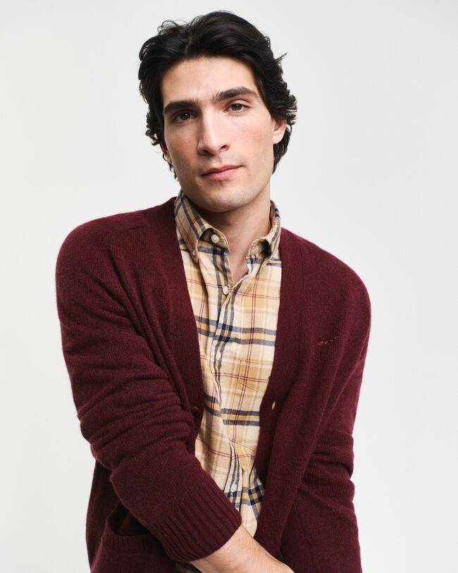 Cardigan af uldblanding