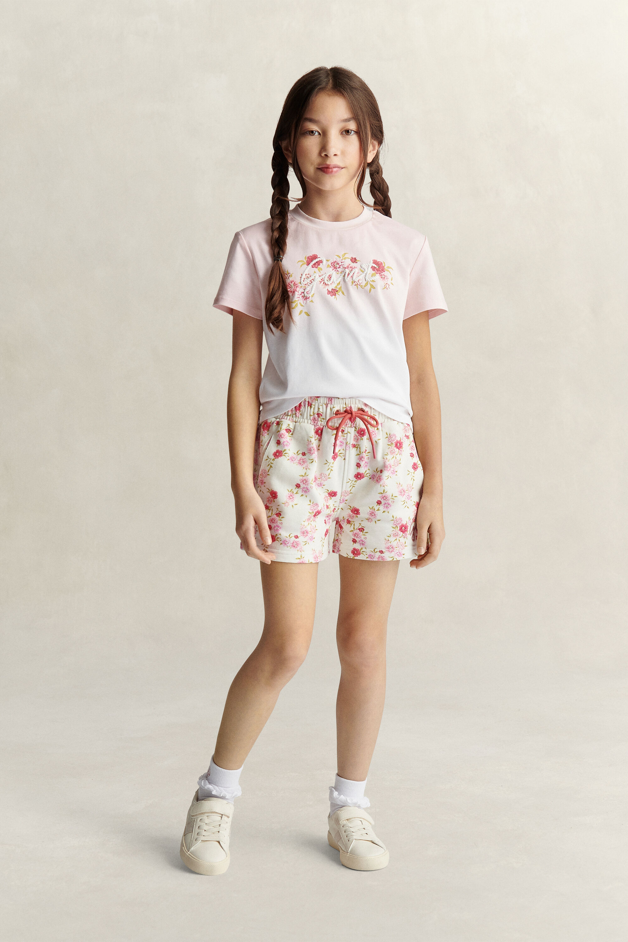 Teen Girls T-shirt med blomstret grafik
