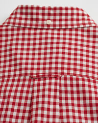 Regular fit klassisk gingham poplin-skjorte med korte &aelig;rmer