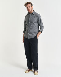 Regular fit melange flannelskjorte