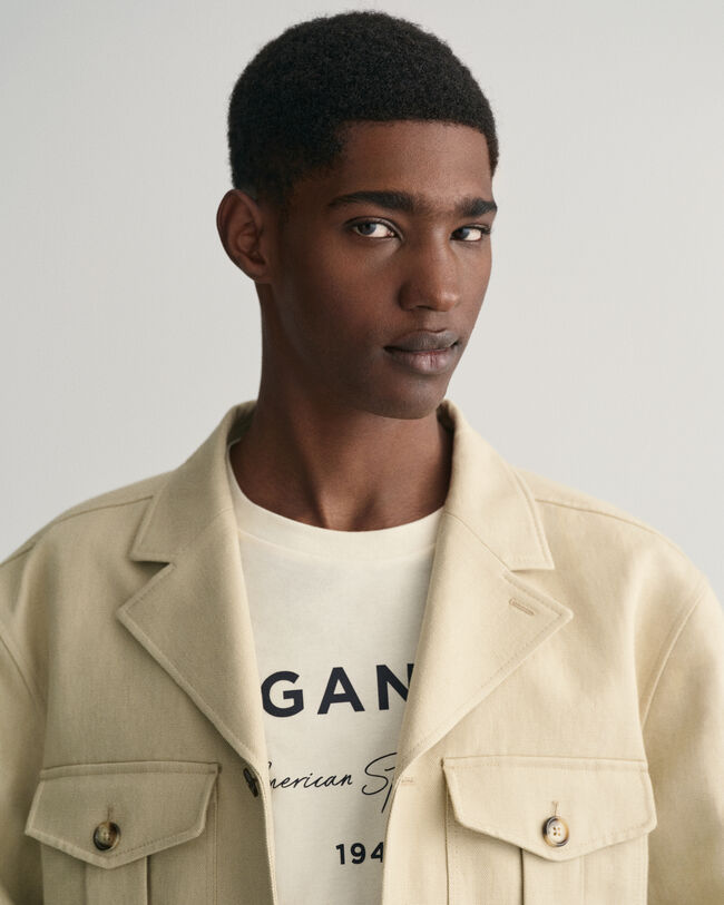 Relaxed fit jakkesæt-jakke af bomuld og hør