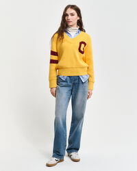 GANT Varsity sweater med V-hals