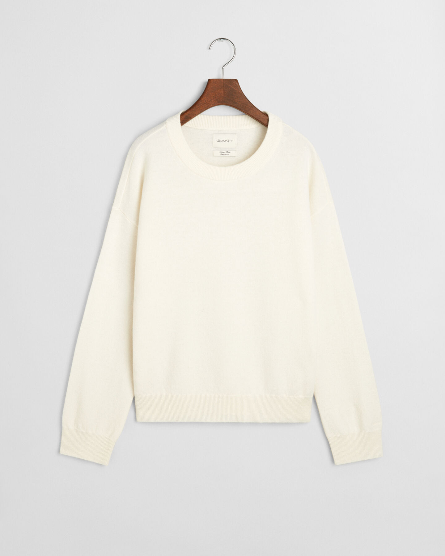 Crewneck sweater i ekstra fin lammeuld
