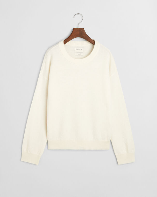 Crewneck sweater i ekstra fin lammeuld