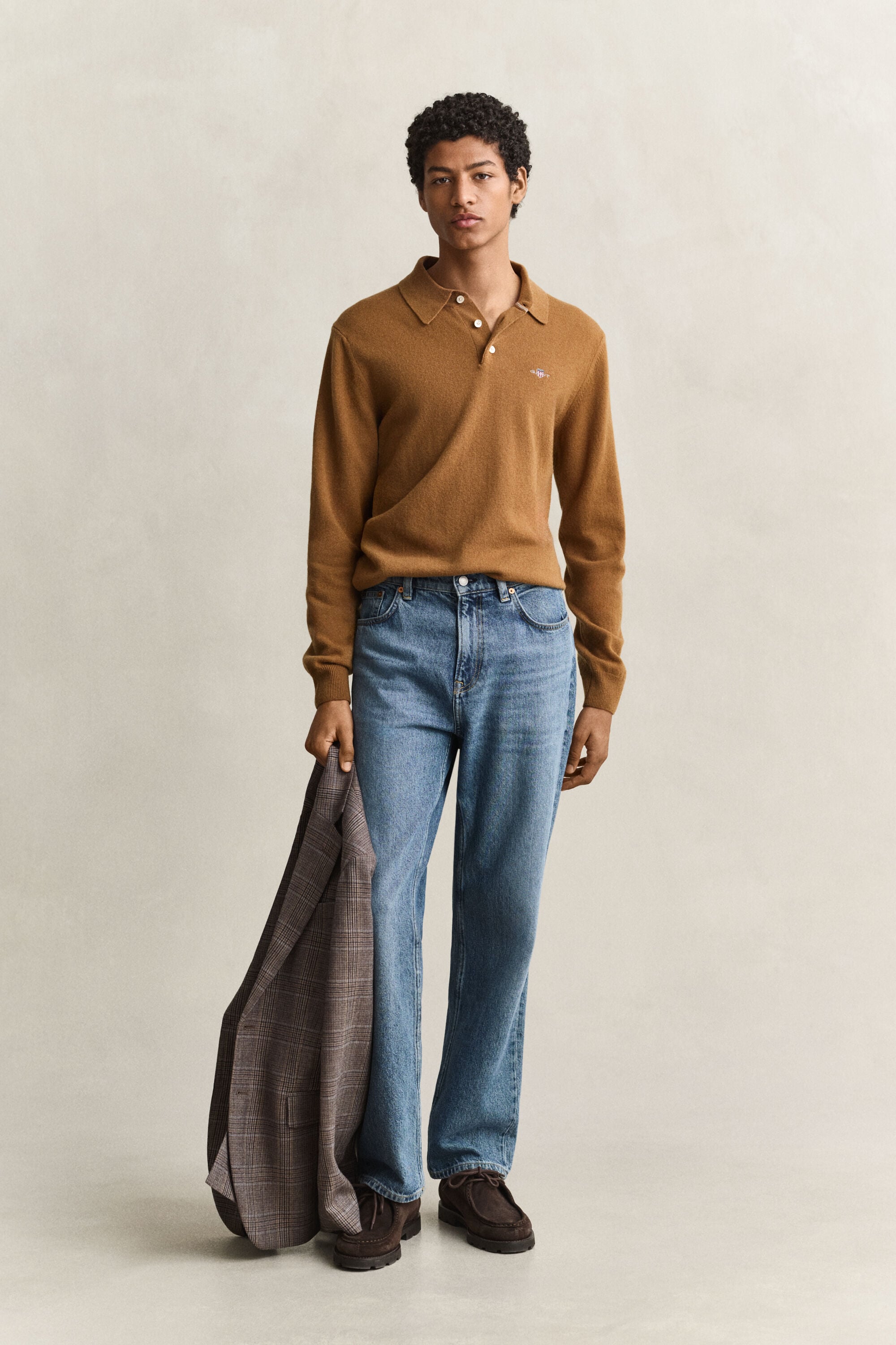 Polosweater af ekstra fin lammeuld