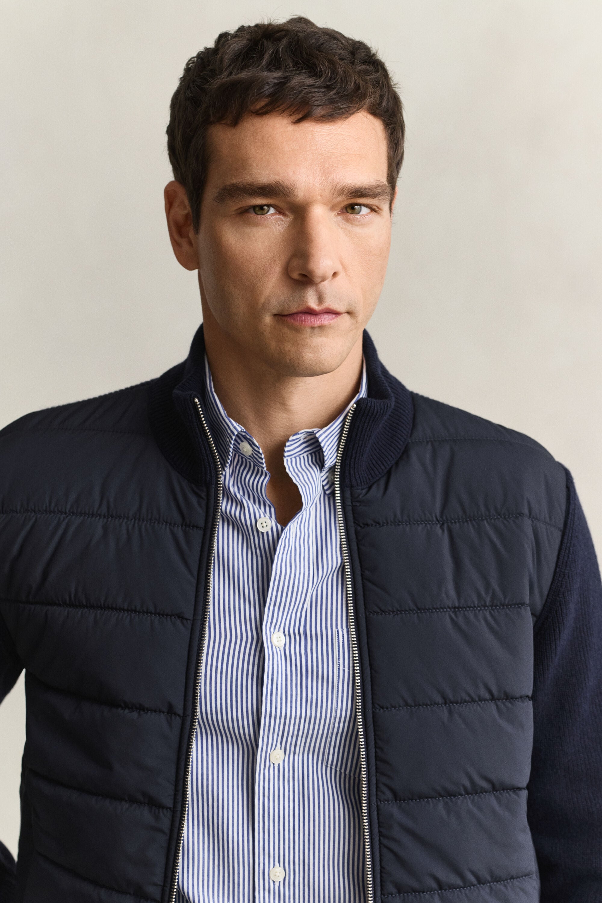 Hybrid cardigan med lynlås