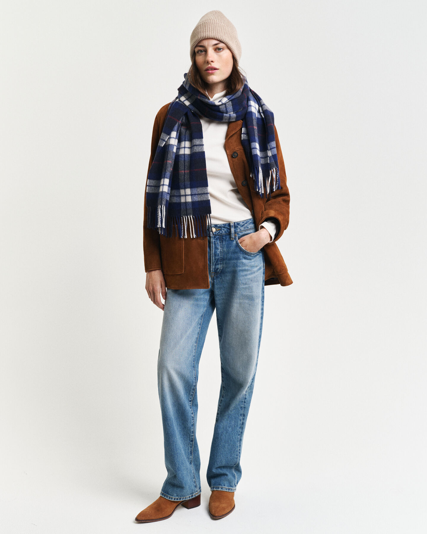 Ternet uldhalstørklæde