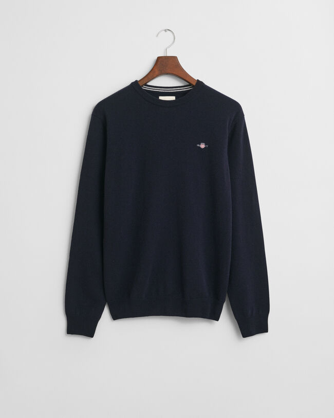 Crewneck sweater i ekstra fin lammeuld