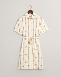 Kortærmet skjortekjole med tryk