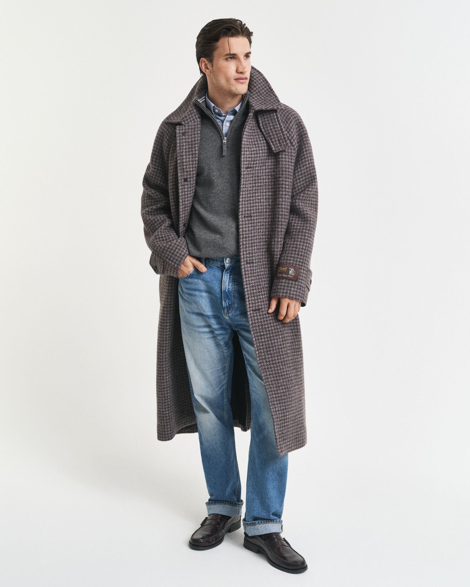 Sweater af ekstra fin lammeuld med halv lynlås