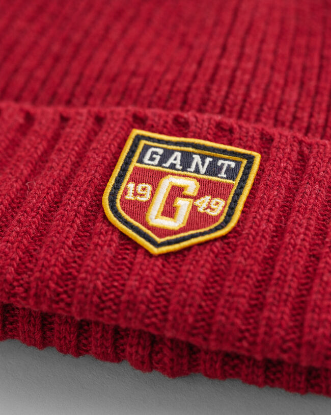 Gavesæt med beanie og halstørklæde i uld med mærke