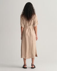 Skjortekjole med flaplommer og korte &aelig;rmer