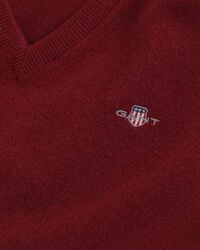 Sweater med V-hals af ekstra fin lammeuld