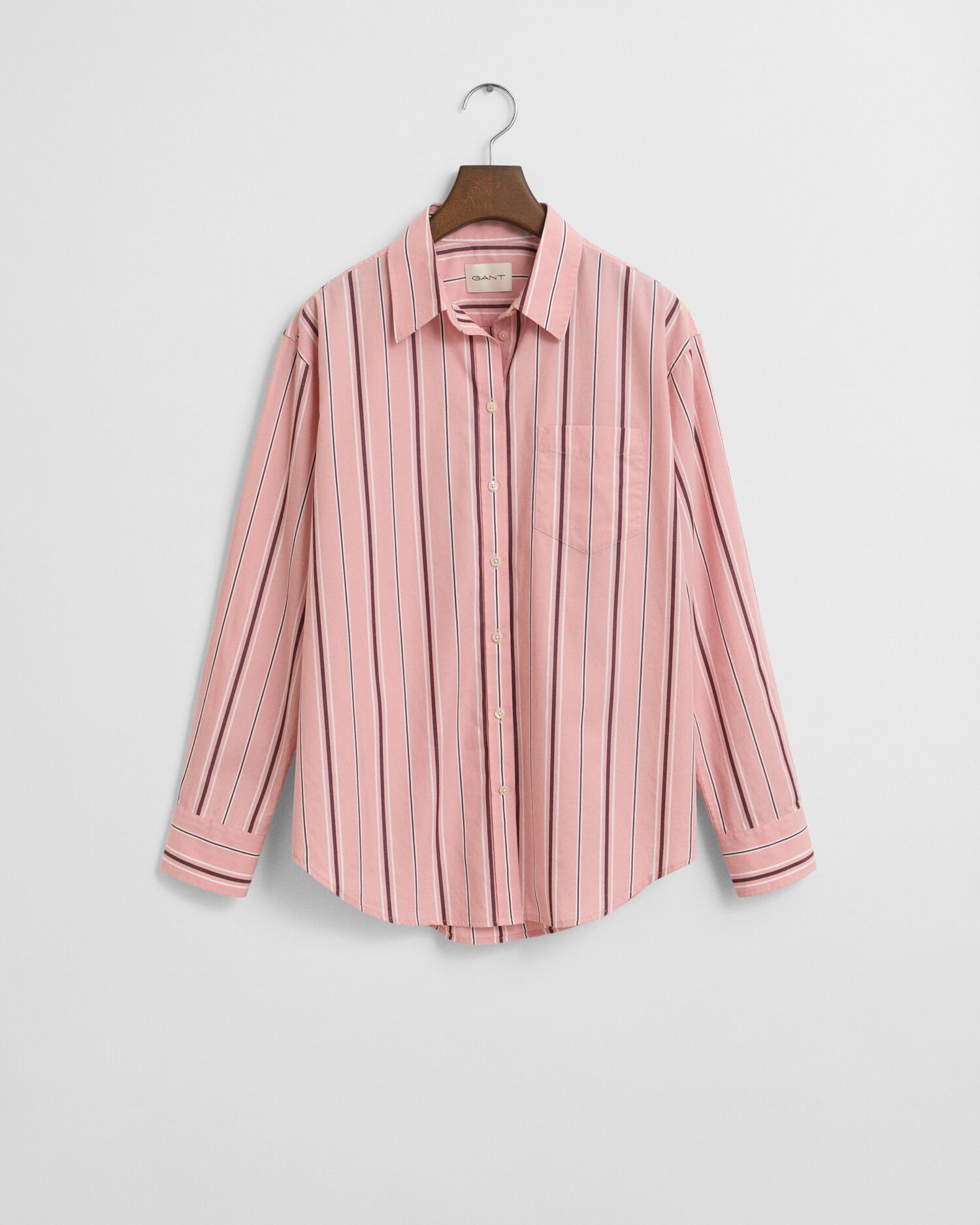 Relaxed fit klassisk stribet poplin-skjorte