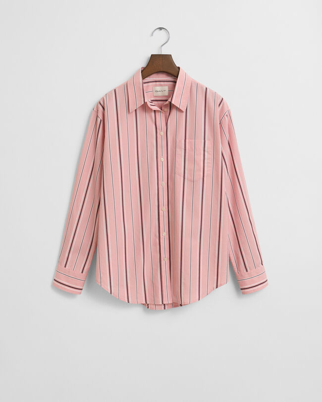 Relaxed fit klassisk stribet poplin-skjorte