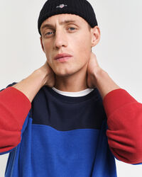 Logo sweatshirt med farveblokke og crewneck