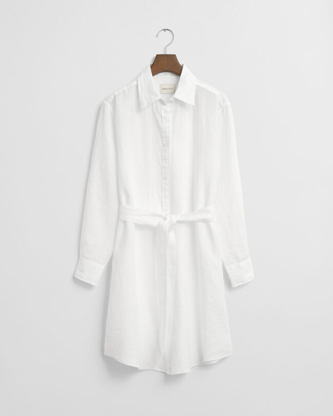 Skjortekjole af hør med bælte