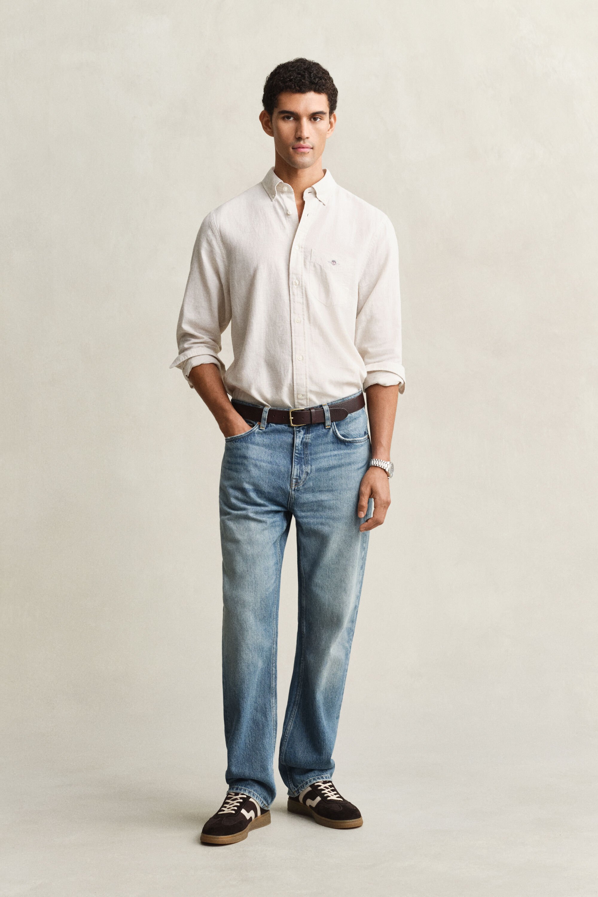 Skjorte af hørblanding