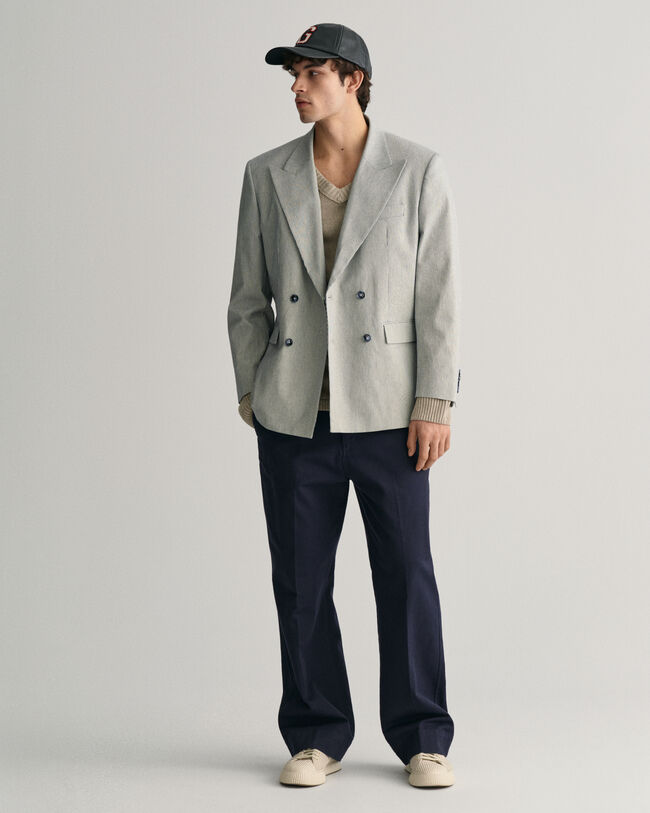 Oversized dobbeltradet blazer med striber