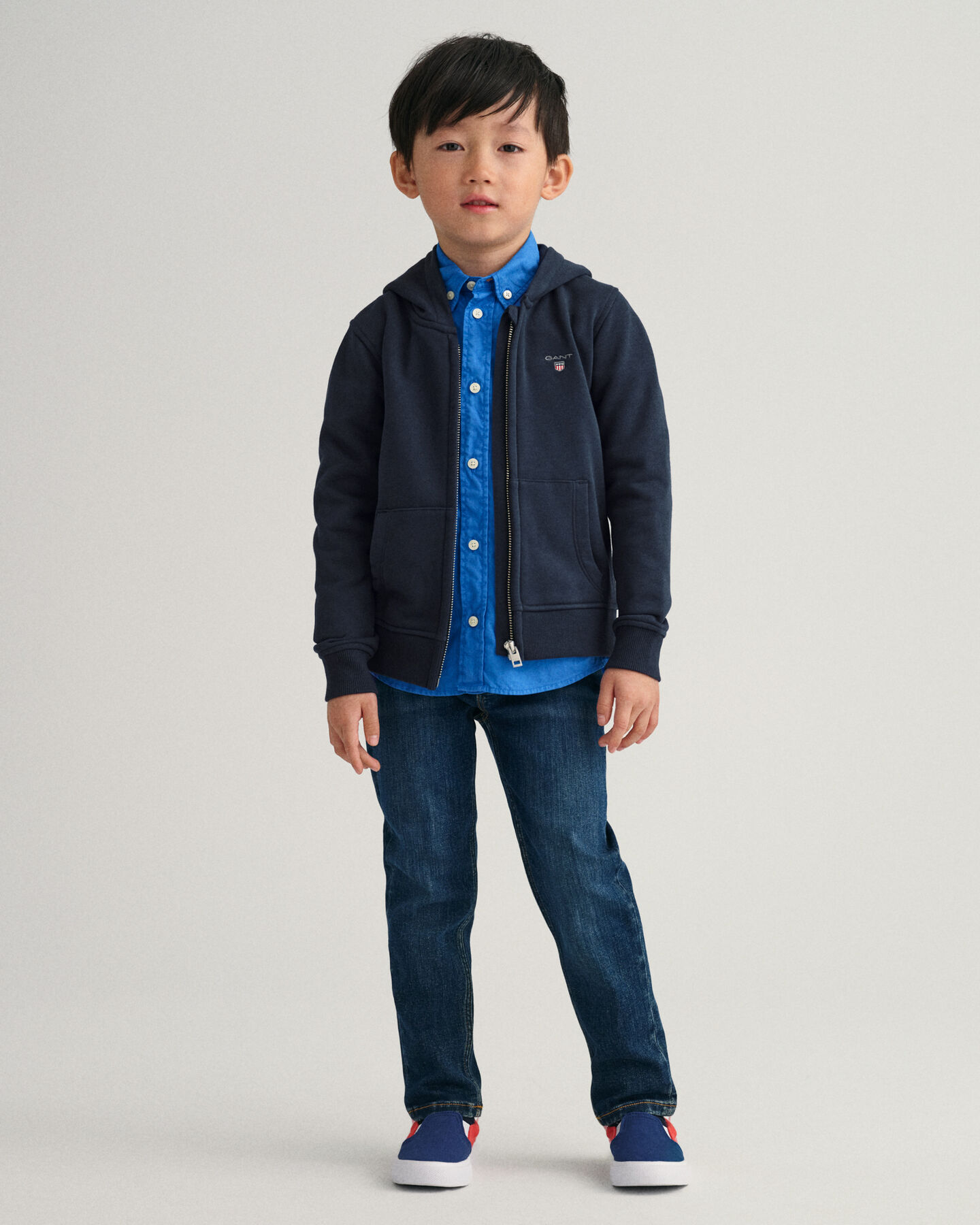 Kids Original sweat h&aelig;ttetr&oslash;je med fuld lynl&aring;s