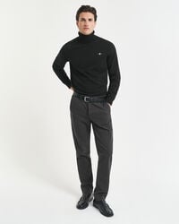 Slim fit bomuldsbukser med sildebensmønster
