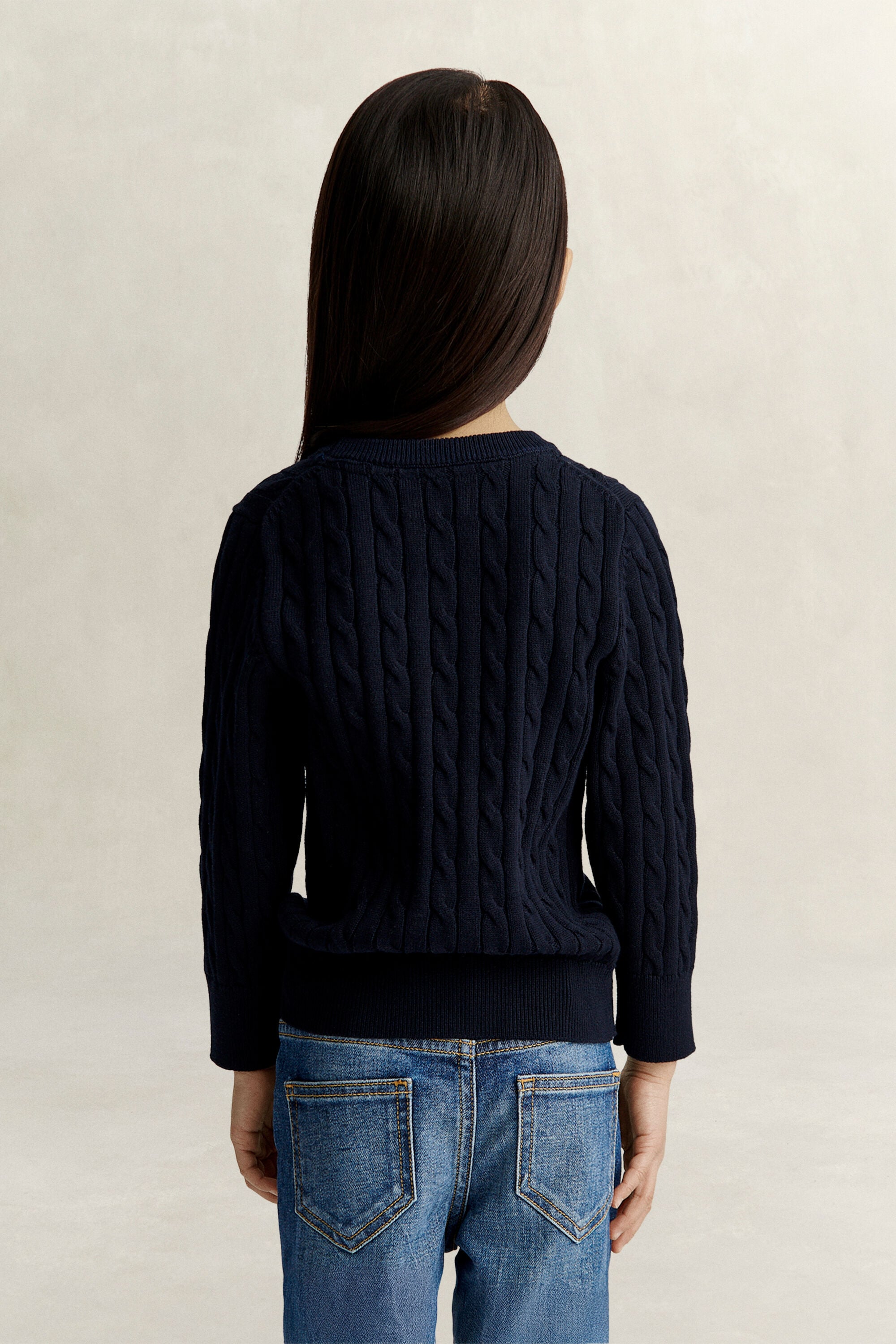 Girls Shield kabelstrikket sweater