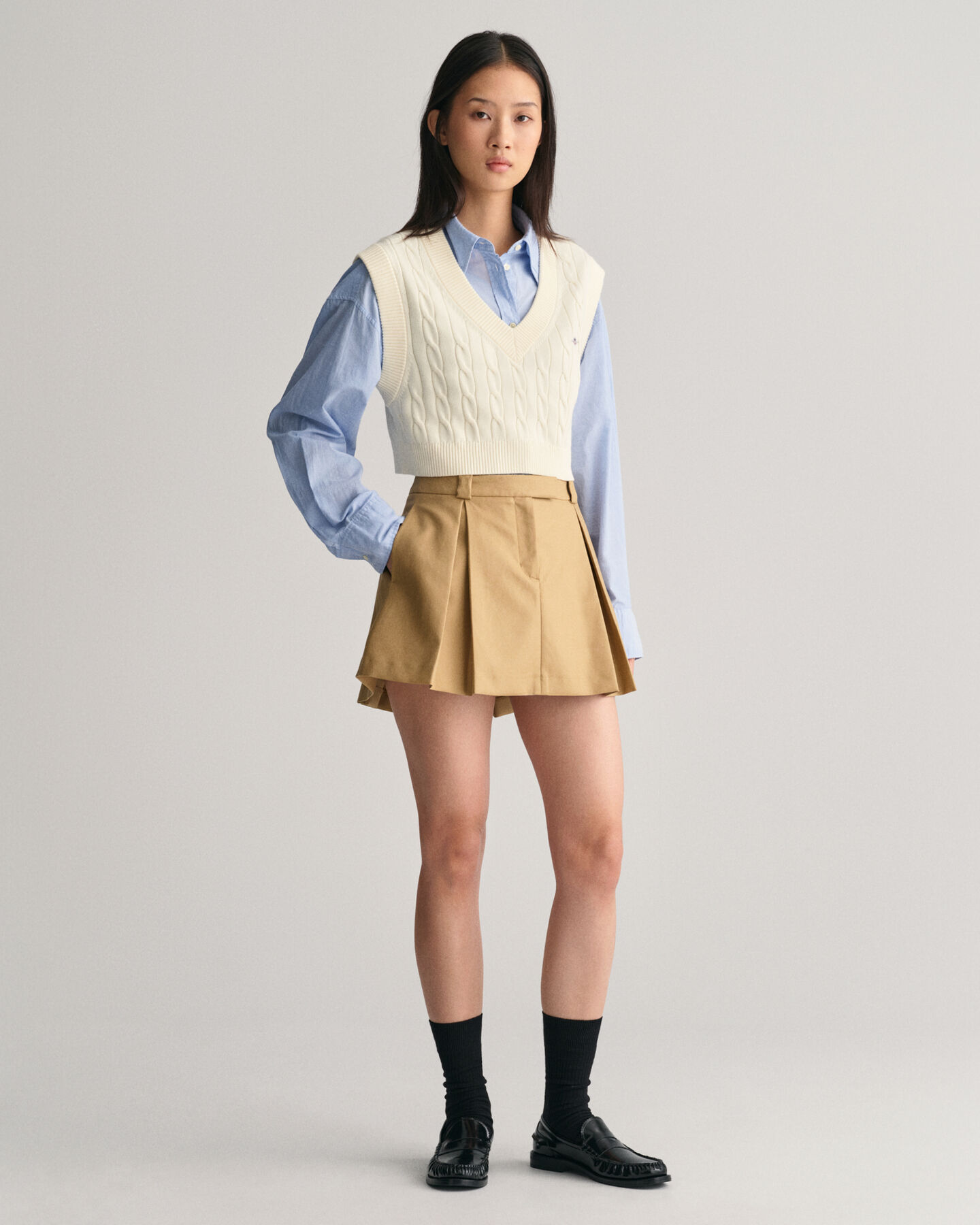 Plisseret mini nederdel