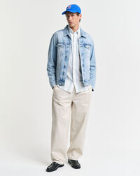 Regular fit kraftigt stribet skjorte af bomuldshør