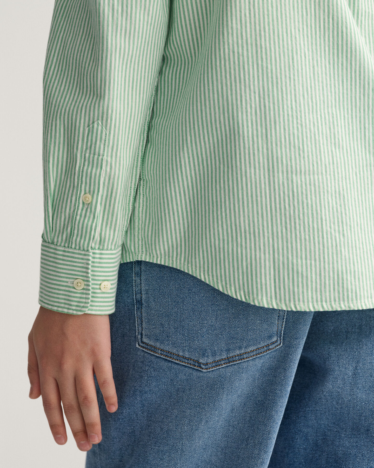 Teen Boys stribet Oxford skjorte