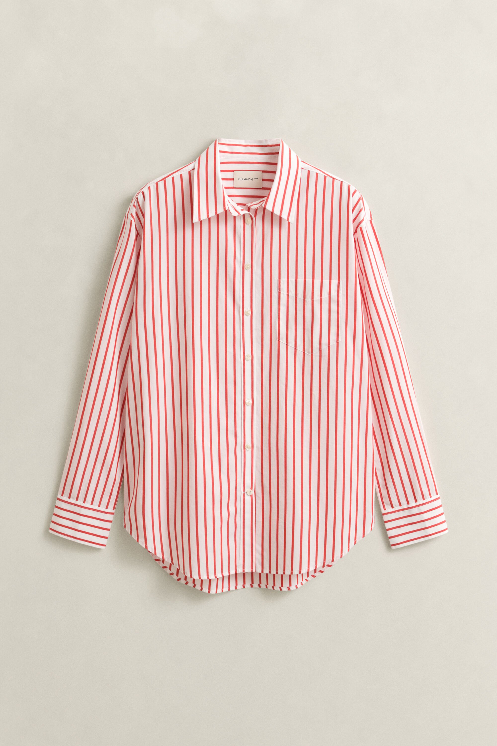 Relaxed fit klassisk stribet poplin-skjorte
