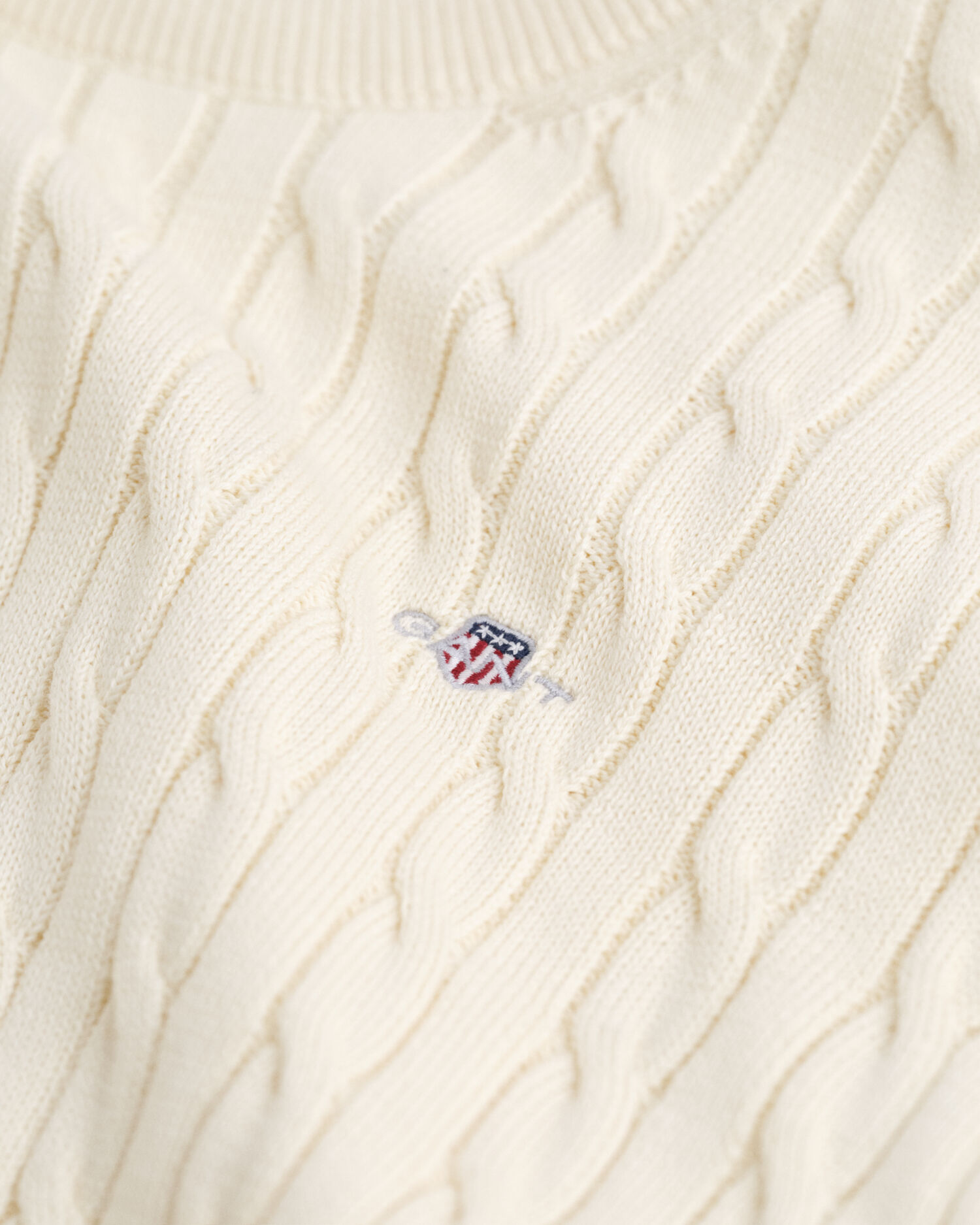 Teens Shield crewneck sweater af bomuld med kabelstrik