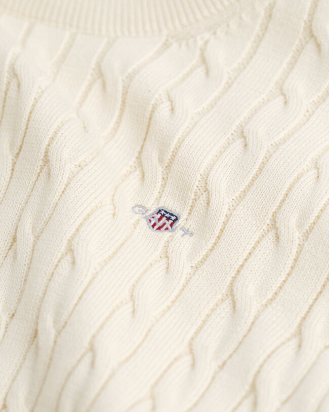 Teens Shield crewneck sweater af bomuld med kabelstrik