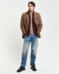 Kabelstrikket cardigan med lynlås