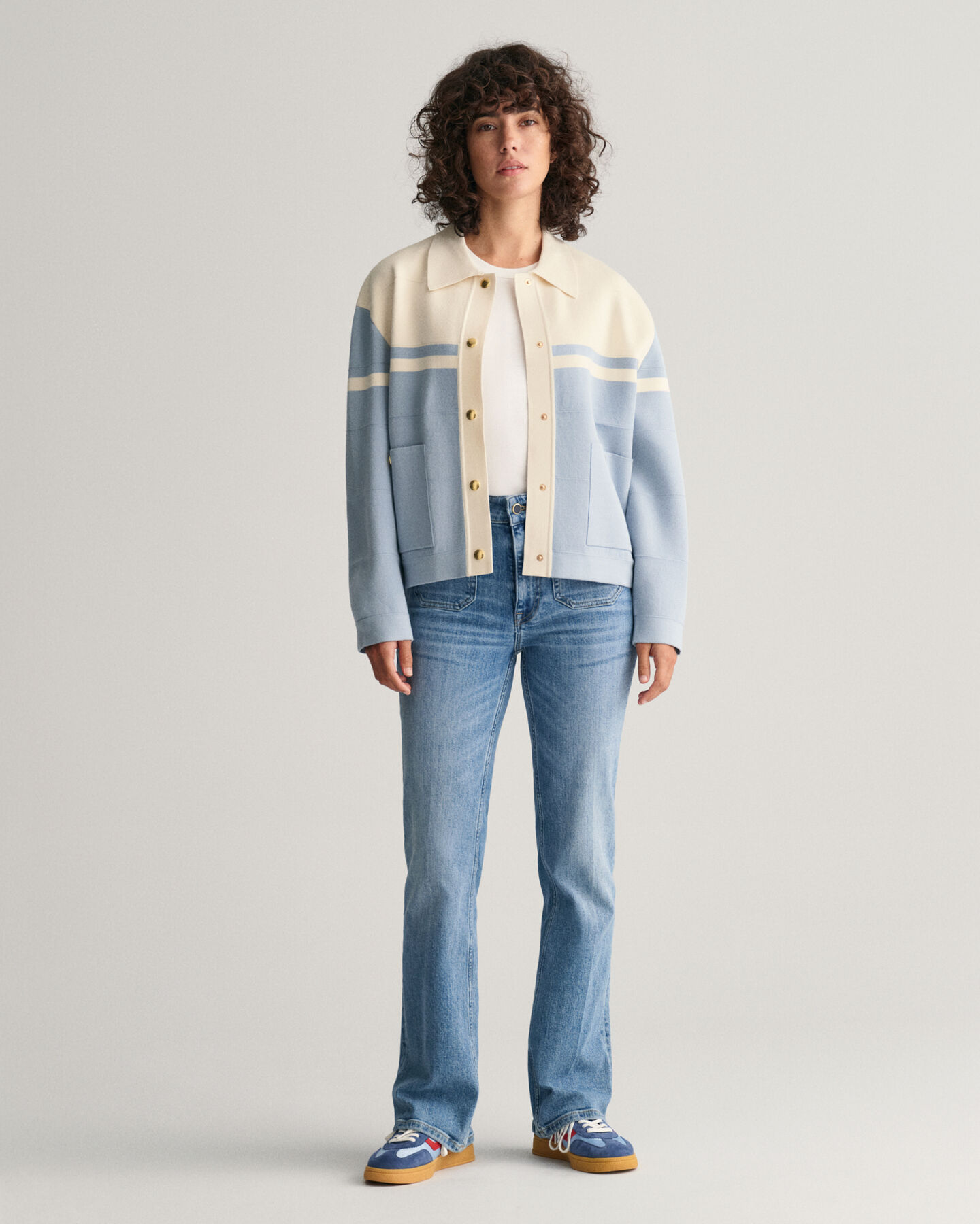 Cardigan med farveblokke