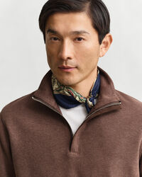 Let Sacker Rib sweatshirt med halv lynlås