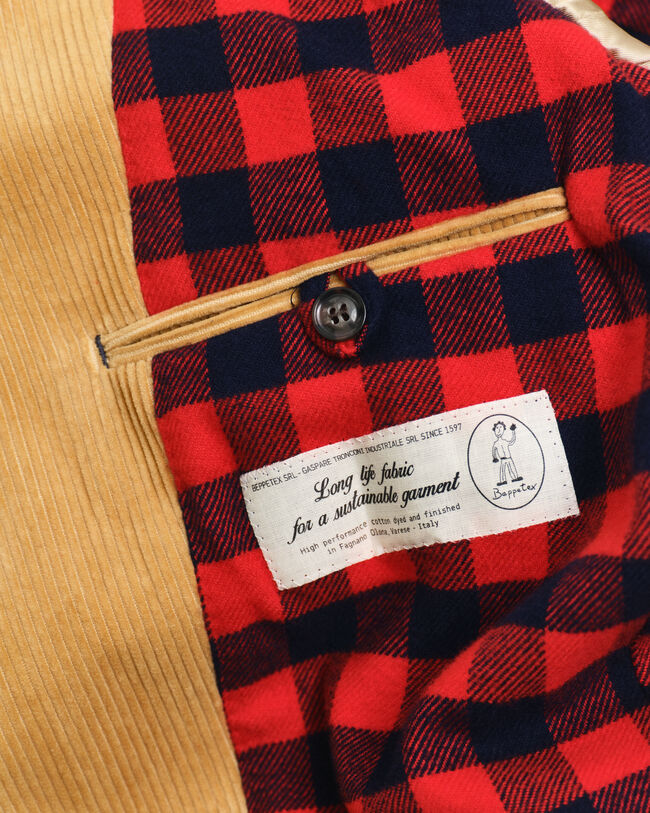 Regular fit blazer i jernbanefløjl