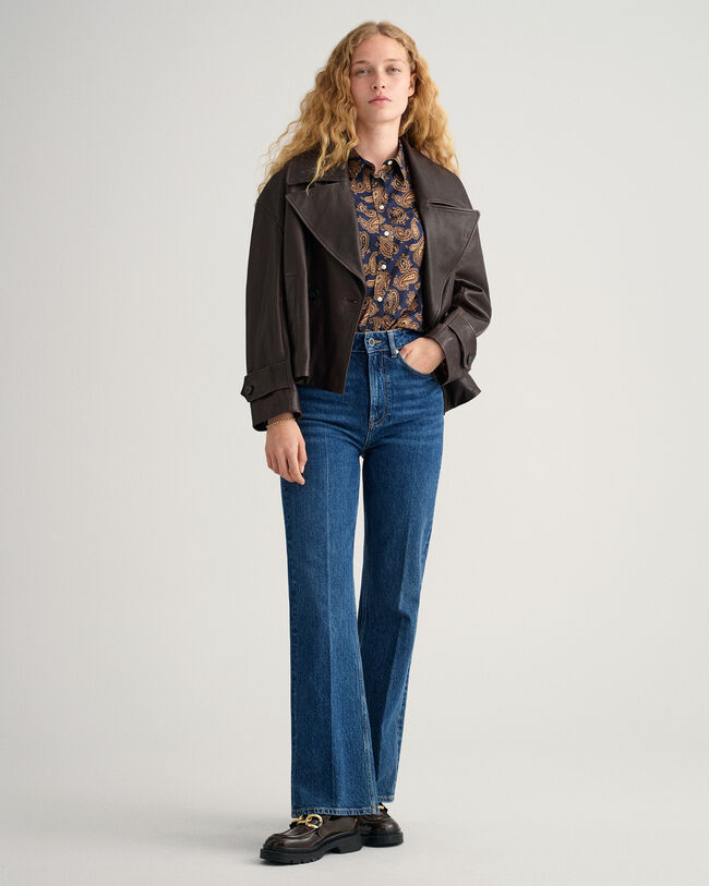 Regular fit Paisley skjorte af bomuldsvoile