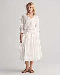 Seersucker-stribet pull-on nederdel