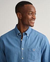 Regular fit indigo-skjorte