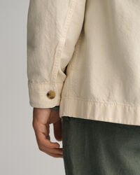 Garmentfarvet overskjorte af bomuld og h&oslash;r