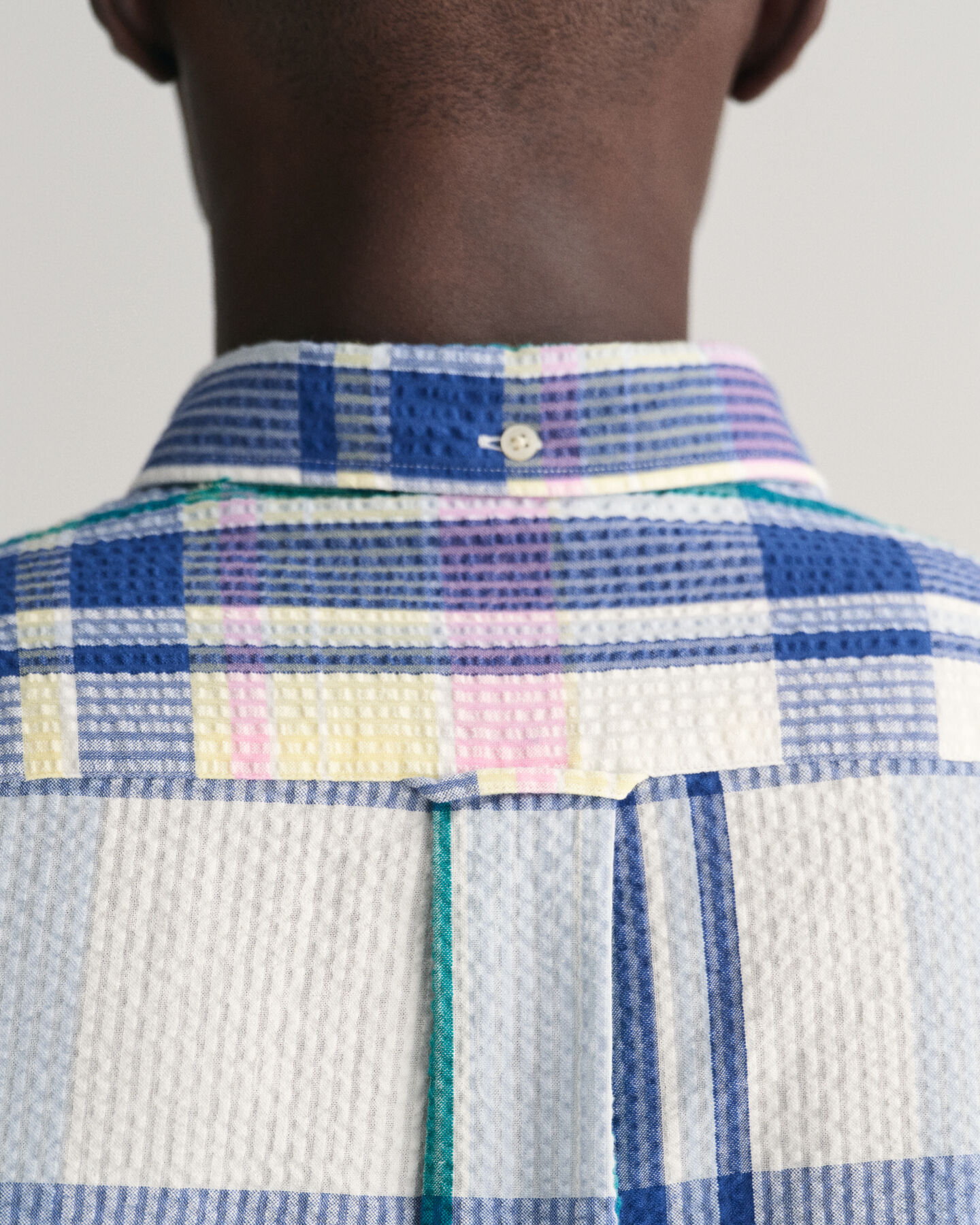 Regular fit seersucker madras skjorte