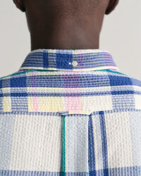 Regular fit seersucker madras skjorte