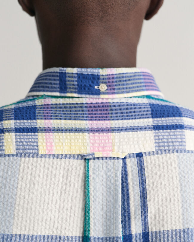 Regular fit seersucker madras skjorte