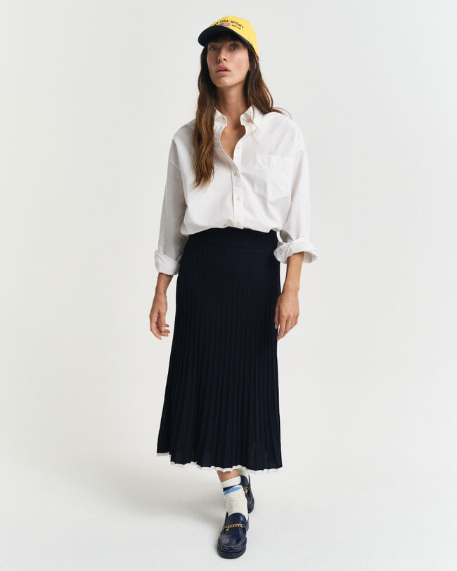 Strikket viskosenederdel