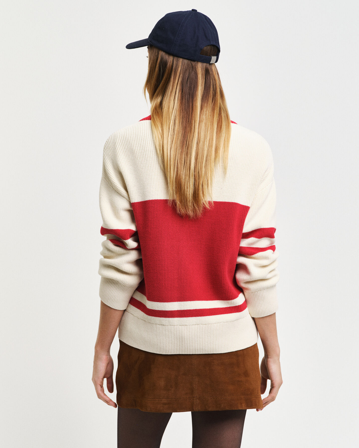GANT Varsity sweater i bomuld med V-hals